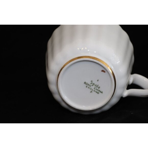 Vintage Spode Midas Bone China England 2 1/2" Coffee Tea Cup Y8157 Gold Rib - Picture 3 of 3